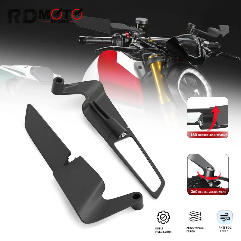 

2024 New Motorcycle Mirrors Side Wind Wing For Z900 Z1000 Z650 Modified Wind Adjustable Rotating Rearview Mirror z900 z100 z650