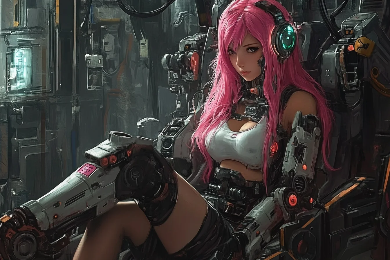 Cyberpunk estilo mecânico menina fotografia cenários de estúdio fotográfico fundos graduação banner decorações