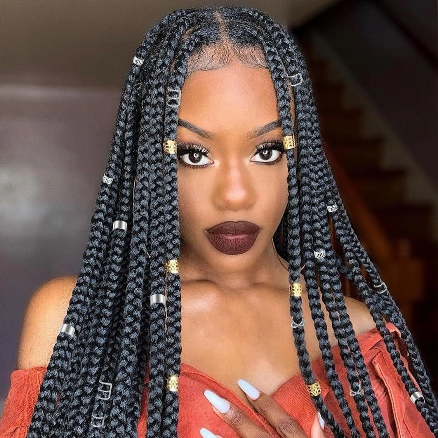 24 pz/borsa Minimalista In Metallo Croce a forma di U Clip-on Orecchini Dreadlock Anelli Per Capelli e Accessori Gioielli FAI DA TE