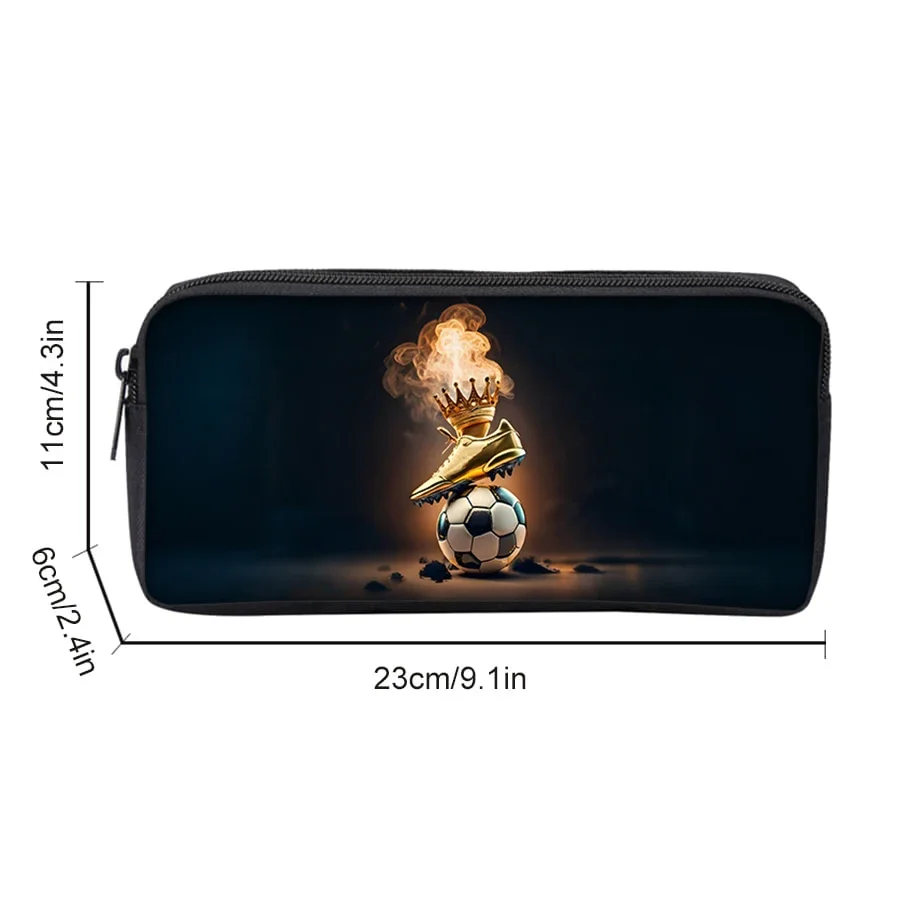 Hot Sales Football Single Layered Pencil Case for Boy/Girls Children Best Gifts 2D Cartoon Teenager Pencil Pouch School Supplies