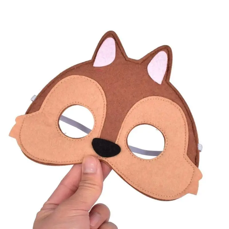 39BD 어린이 다람쥐 복장 의상 할로윈 동물 의상 동물 마스크 동물 귀 머리띠 포함