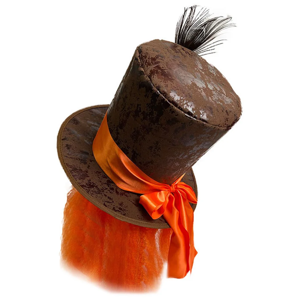 

Stylish Plume Hat Carnival Party Costume Accessory Cosplay Magician Hat Festival Halloween Men Women Wear-Resistant
