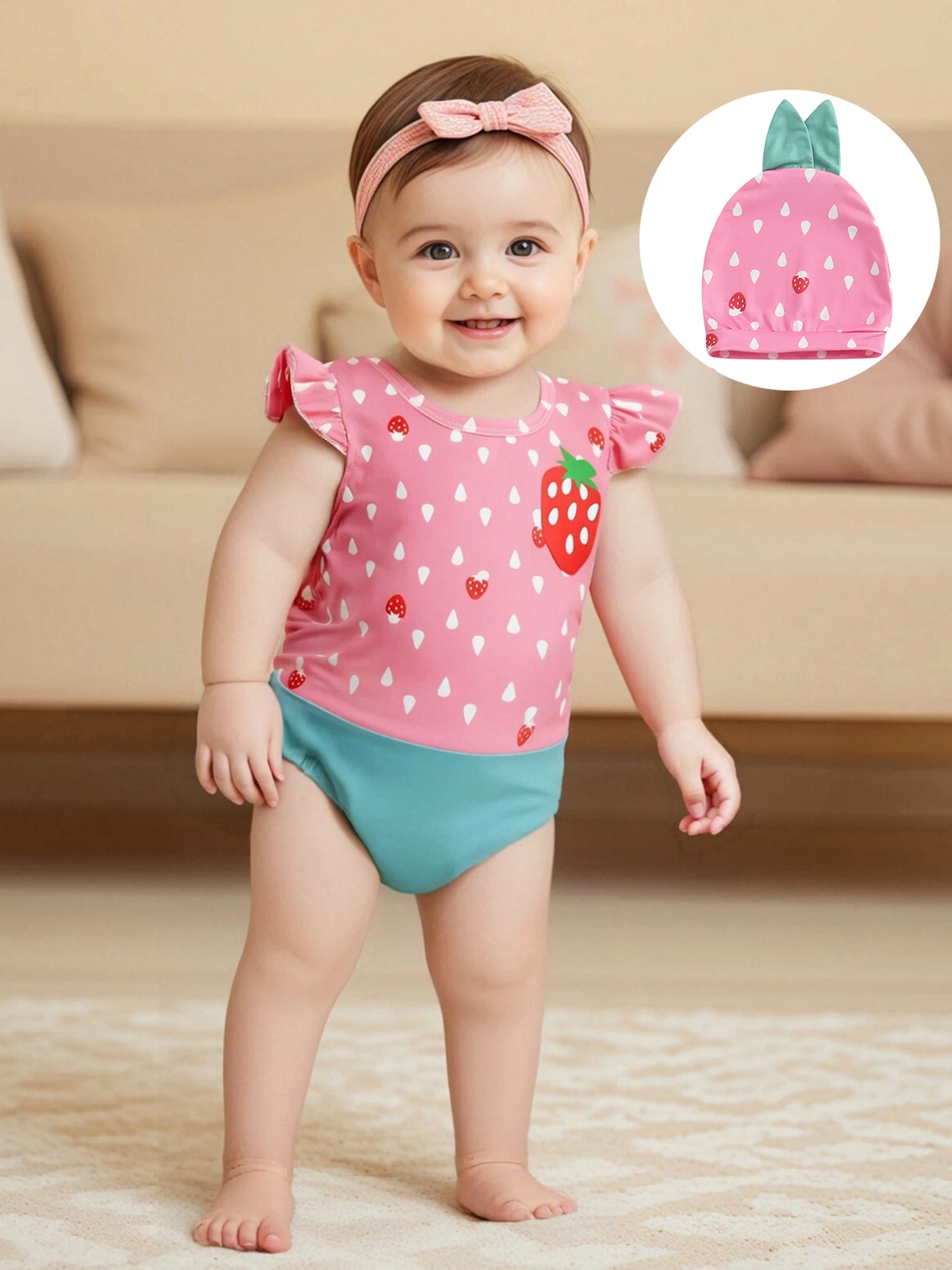 3Pcs Baby Boy Spring Outfits Short Sleeve V-Neck Romper with Pants Set Toddler Animal Costume and Hat Ensemble