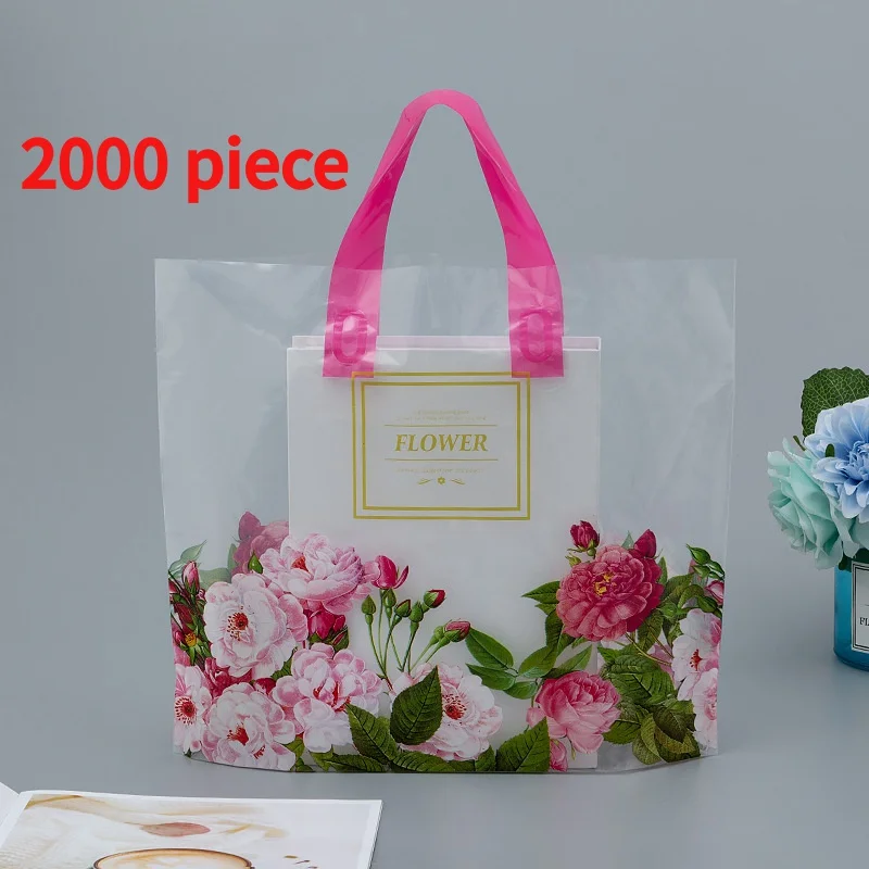 

20 00piece.Custom.Custom Poly Bag Soft Loop Handles LDPE/HDPE Tote Shopping Plastic Bag with own logo Clothing Packaging