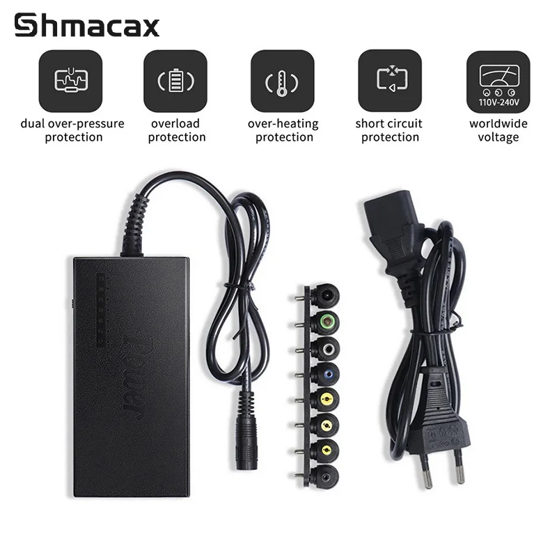 Universal Power Adapter 96W 12V To 24V Adjustable Charger Set DC 5.5x2.1mm 8 Plugs For Dell Toshiba Hp Lenovo Asus Acer Laptop