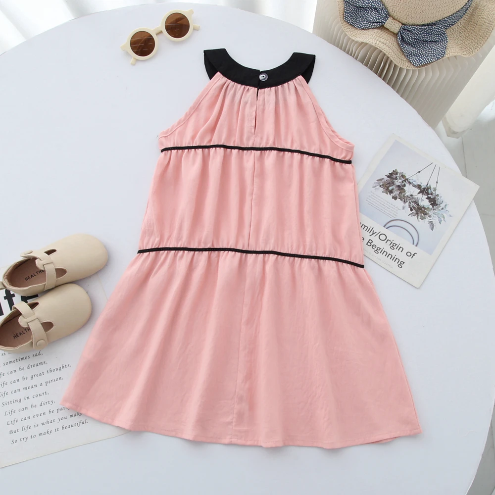 Humor Beer Zomermeisjesjurk Halterneck mouwloze zwarte strik Mode Casual Prinsessenjurk Kinderen Kinderkleding