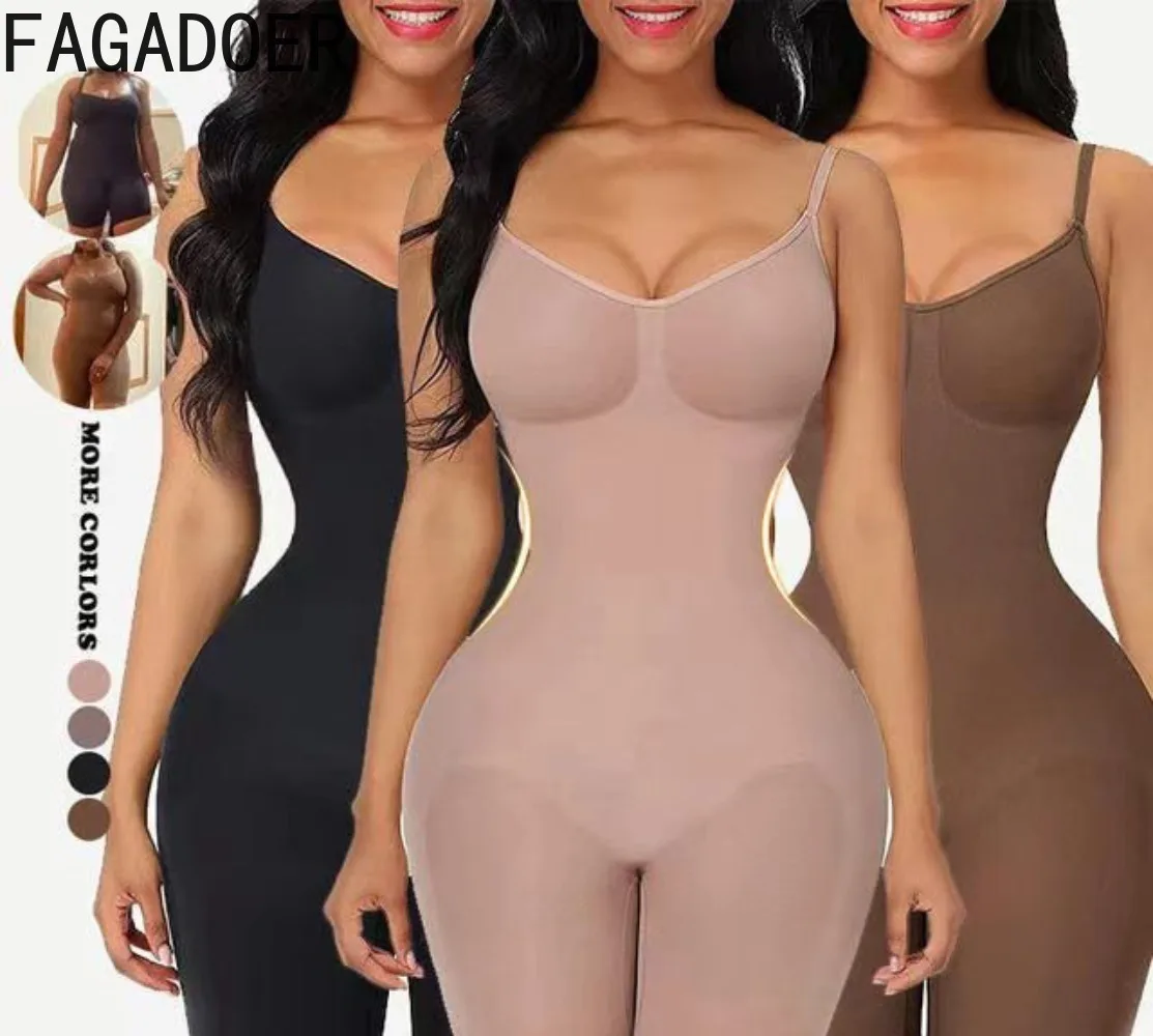 

FAGADOER Sexy Bodycon Rompers Women Solid Color Spaghetti Strap See Through One Piece Jumpsuit Female Overalls Clothing 2025 New