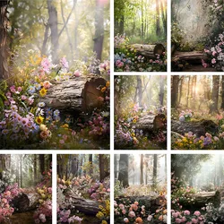 Mehofond Photography Background Spring Magical Forest Flowers Wood Adult Birthday Maternity Portrait Decor Backdrop Photo Studio