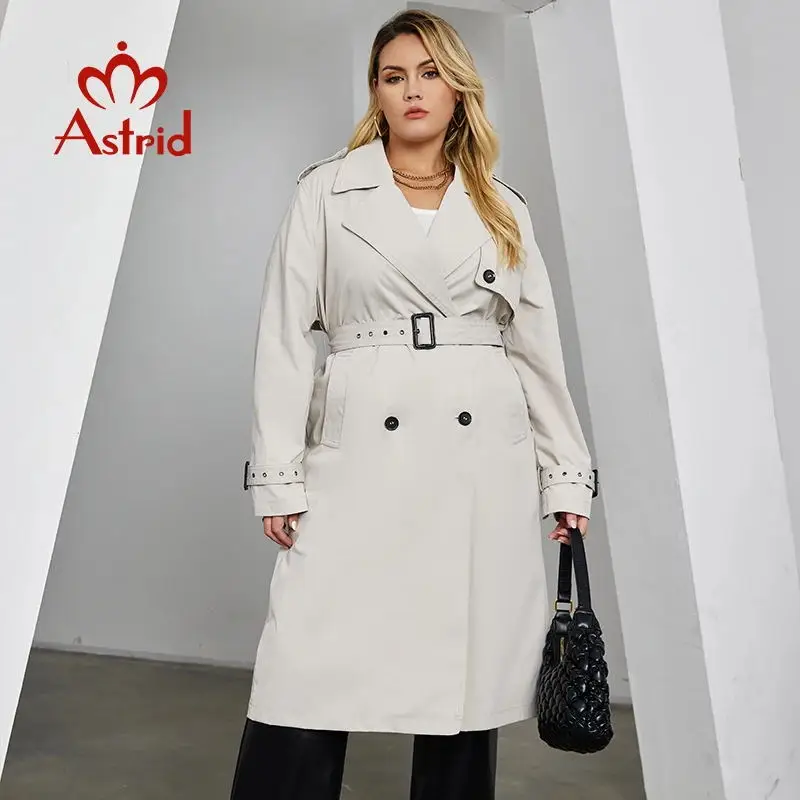 Astrid Women\'s Trench Coat Women Jacket Oversized Long Lapel Double Breasted Fashion Casual Overcoat Female Outerwear Autumn