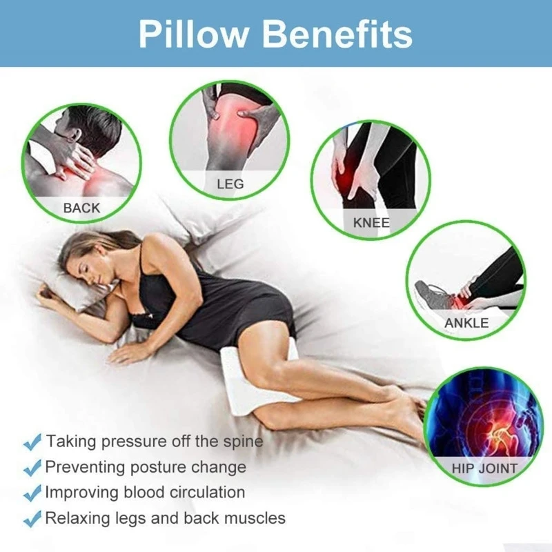 Knee Pillow Side Sleepers Cushion Leg Pillows Sleeping On Side With Memory Foam Wedge Contour Pregnancy Knee Support Pillow