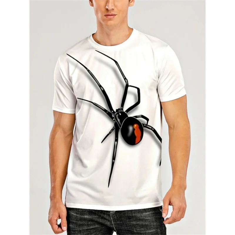 Spider Centipede Pattern T-Shirt For Men Cool Insect 3D Print Tees Summer Casual Short Sleeve O-Neck Loose Street T Shirts Tops