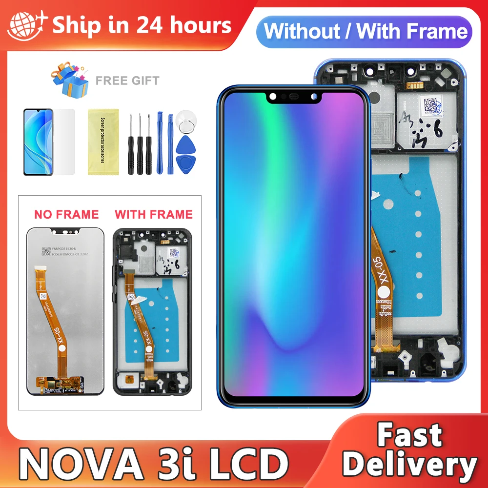 6.3'' For Huawei Nova 3i INE-LX1 INE-LX2 LCD Display Touch Digitizer Assembly Replacement For P Smart Plus 2018 LCD Display