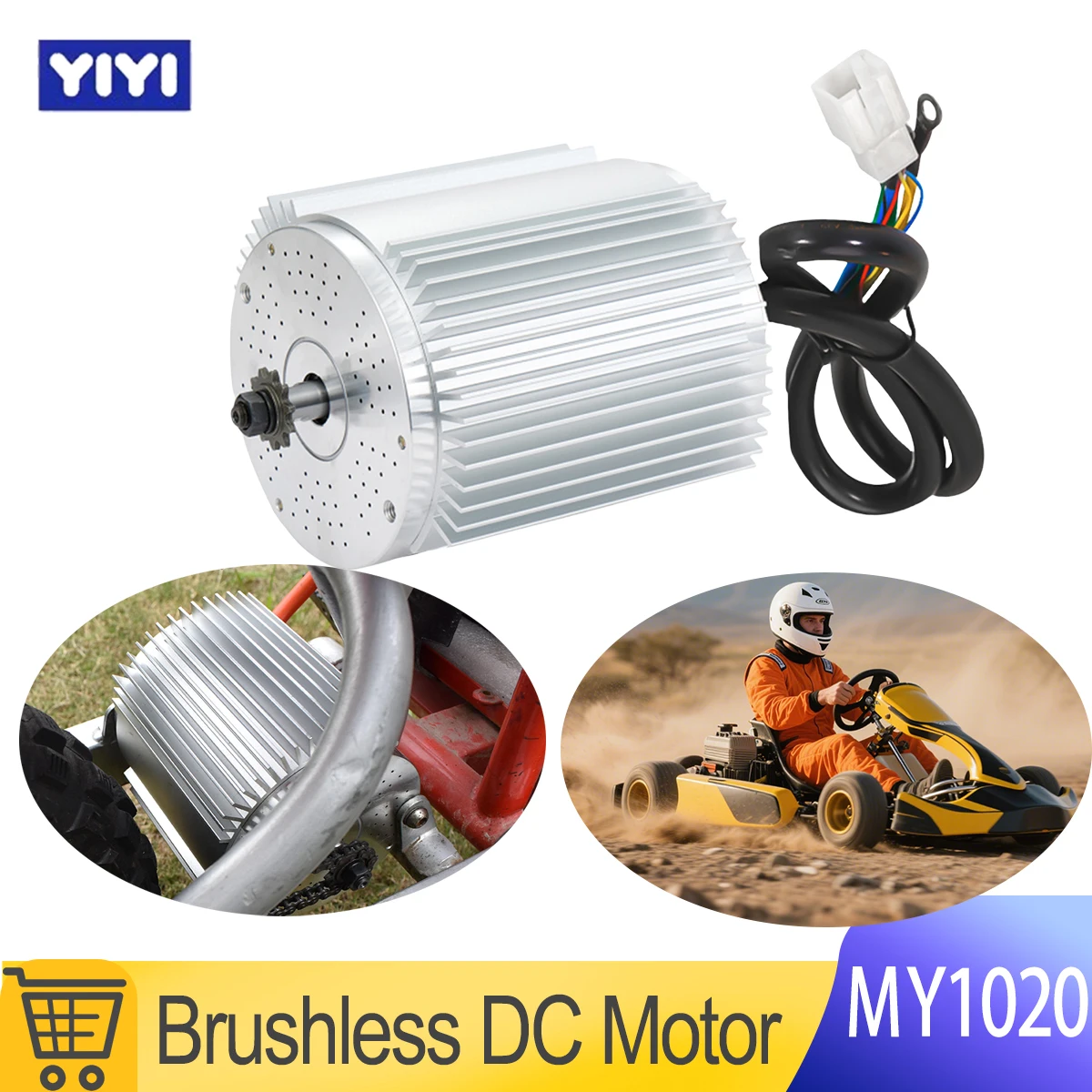 

Бесщеточный двигатель MY1020 72В 3000Вт для электровелосипедов, мотоциклов, электросамокатов, запчасти для переоборудования, высокоскоростной мотор 2000Вт с радиатором охлаждения