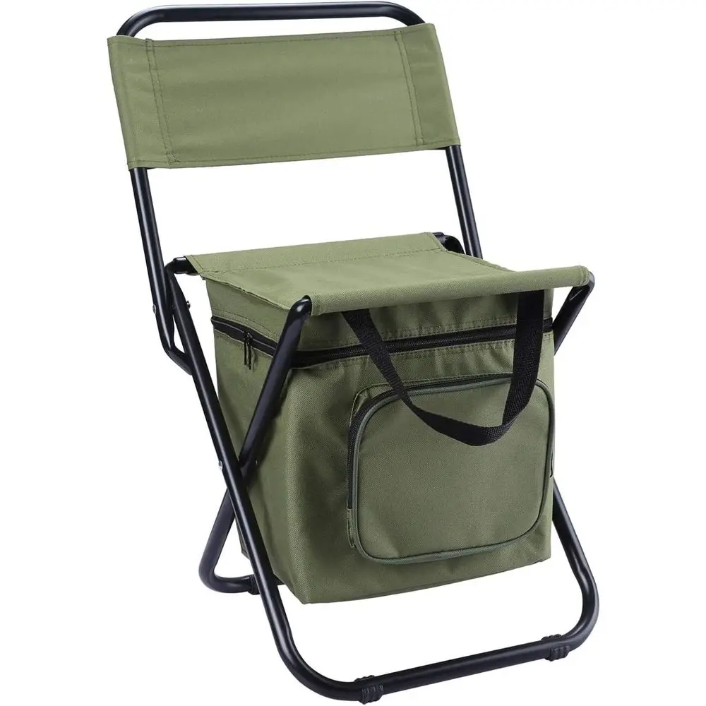 

Portable Folding Fishing Stool with Cooler Bag, Compact and Lightweight, Ideal for Hunting, 12.2 Seat Depth, 12.6 Seat Width
