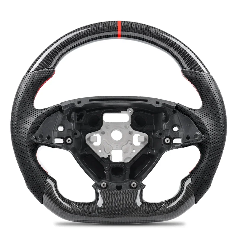 

3K Real Carbon Fiber Steering Wheel For Chevrolet Corvette C7 Z06 2014 2015 2016 2017 2018 2019 Perforated Leather Racing Wheel
