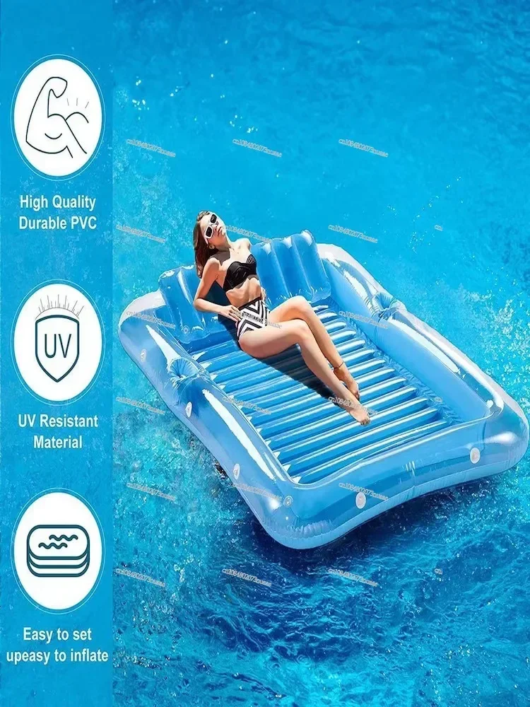 Internet Celebrity Water Toys Inflatable Water Bed Loungers, Floating Bed Seats, Pool Rafting Summer Party Floating Row