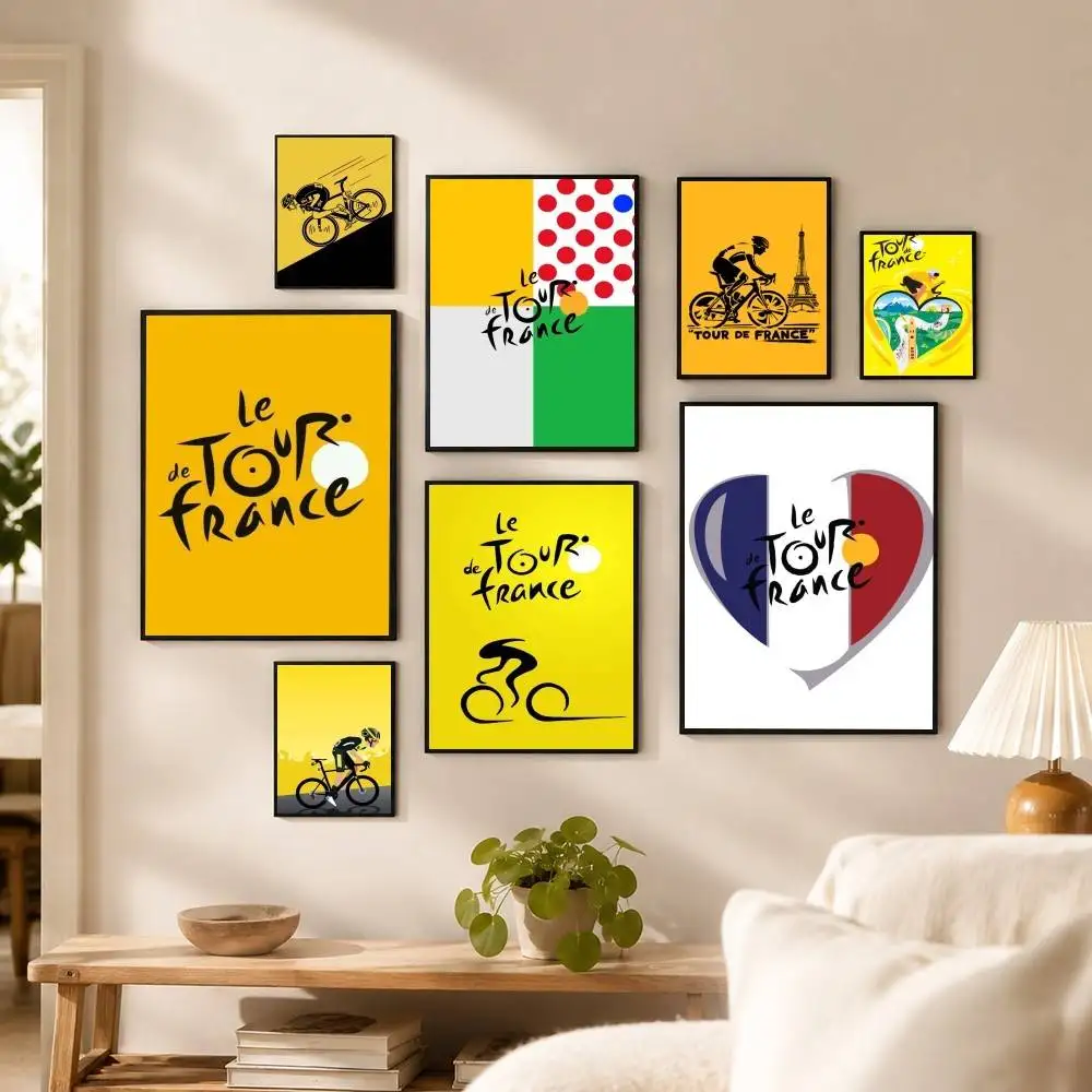 T-Tour de France Bike  Poster High Quality Dorm Living Room Aesthetic Wall Decoration Painting Stickers Gift