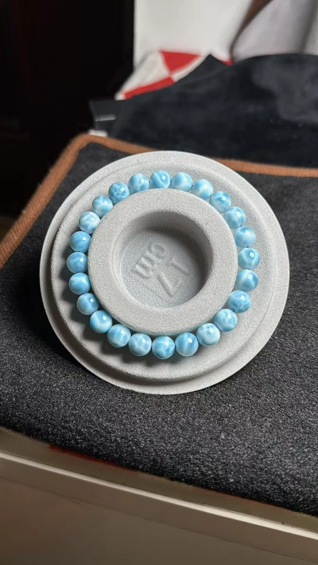 

Natural Blue Larimar Gemstone Round Beads Bracelet 8.3mm Women Men Blue Larimar Beads Bracelet AAAAAA