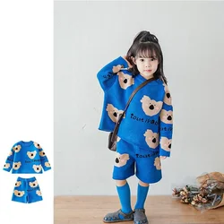 Girls' Suit Spring And Autumn Clothing Set  Outwear Children's Knitted Fashionable Two-piece Suit