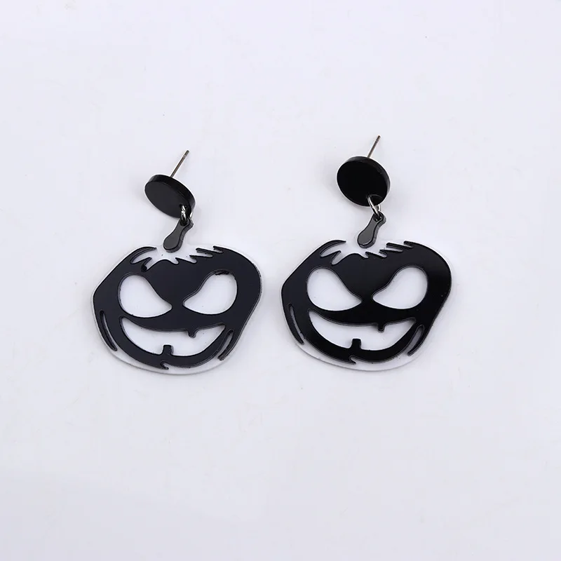 Orange Pumpkin Monster Earrings Creative and Terrifying Pumpkin Pendant Halloween Earrings For Women Jewelry Wholesale