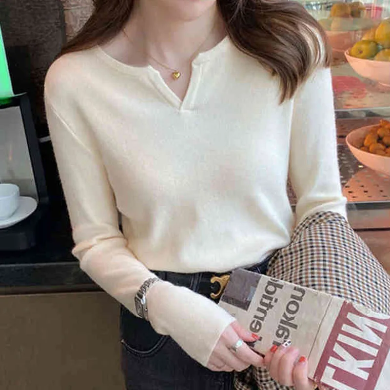 

Вязаный свитер, женские пуловеры, новый белый вязаный свитер с длинным рукавом и круглым вырезом, пуловер, женские топы, трикотажные изделия Sueters De Mujer Q1001