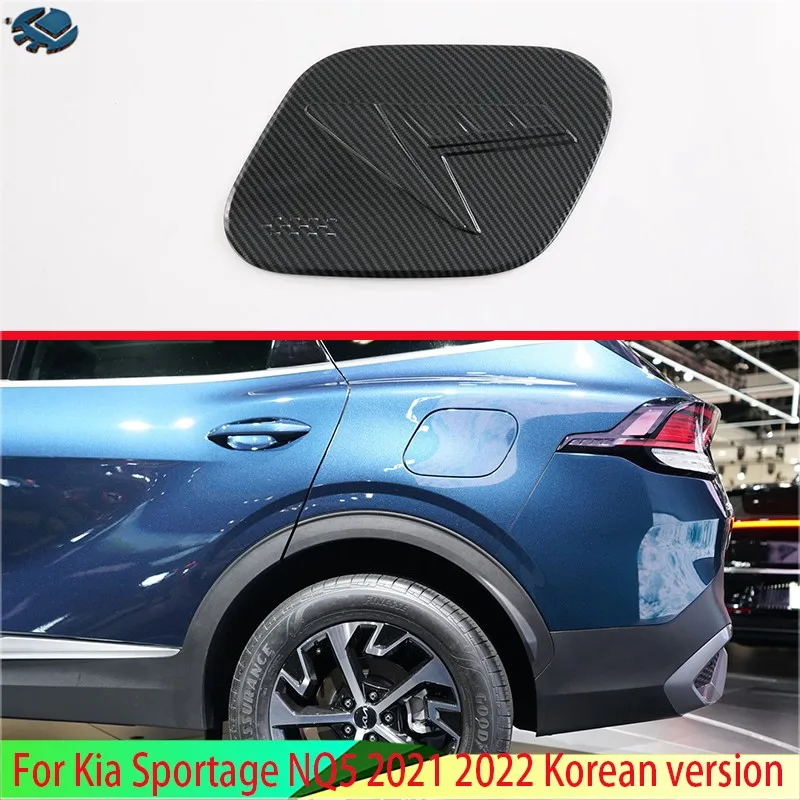 Korea Version For Kia Sportage NQ5 2021 2022 Carbon Fiber Style Fuel Tank Cap Cover Car Styling Trim Oil Fuel Cap Protective