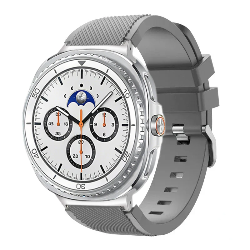 Pulseira de silicone para samsung galaxy watch ultra 2025 47mm listra textura substituição pulseira para galaxy watch 8/8 clássico correa