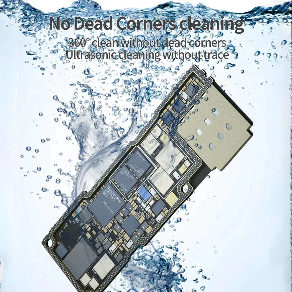 Mecânico iClean-E08P limpador ultrassônico para reparo de celular câmera óculos pinças ponta de solda jóias relógio ferramentas de limpeza