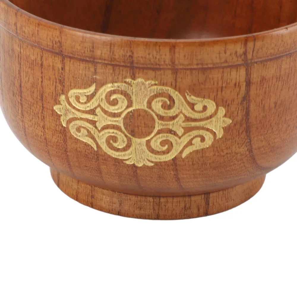 Solid Wood Rice Bowl Burr‑free Polished Inner Wall Dining Bowl Moderate Bowl Depth One‑piece Carved Integrated Food Bowl
