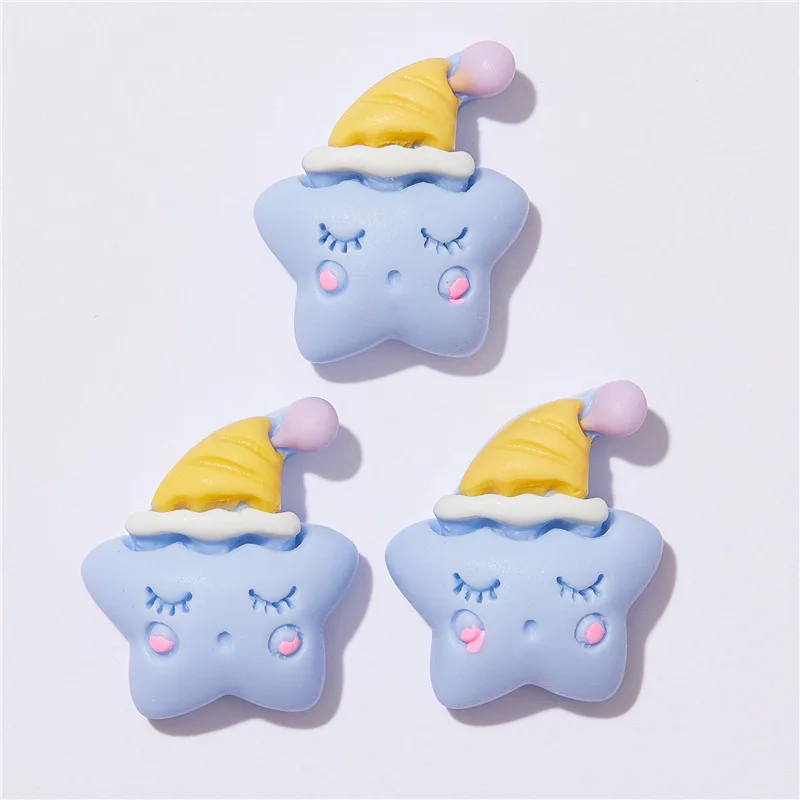 10 stücke Cartoon Regenbogen Stern Wolke Mond Flatback Stein Figur Harz Cabochons Scrapbooking Liefert DIY Schmuck Haarnadel Handwerk – Detail 7