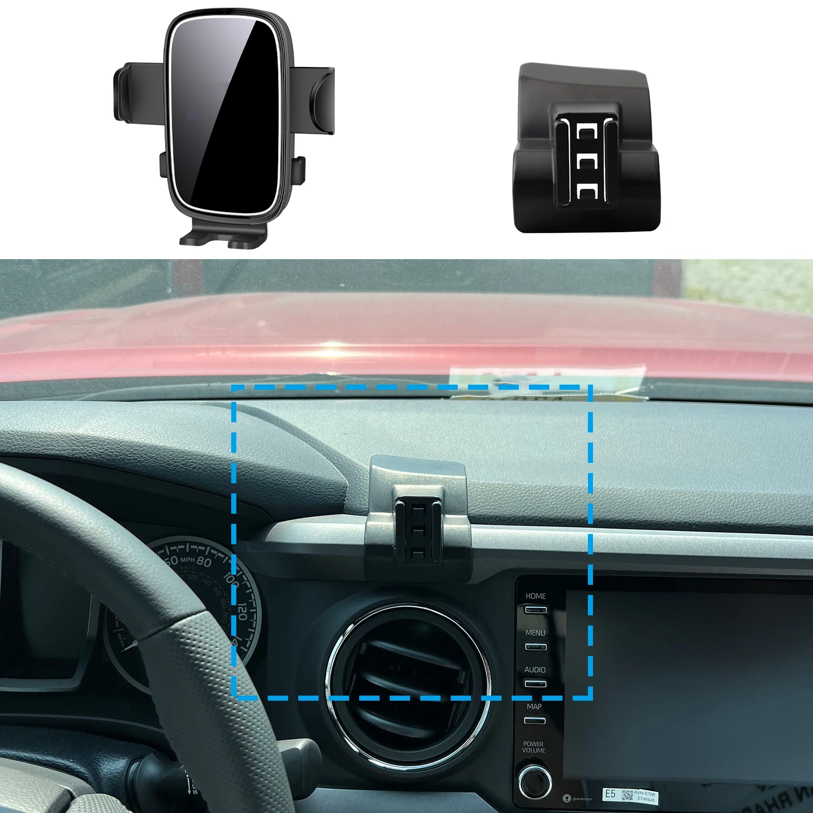 

fit for Toyota Tacoma 2015 2016 2017 2018-2022 Custom Fit Phone Holder Mount Dashboard Screen Base No Drill Car​​ accessoires