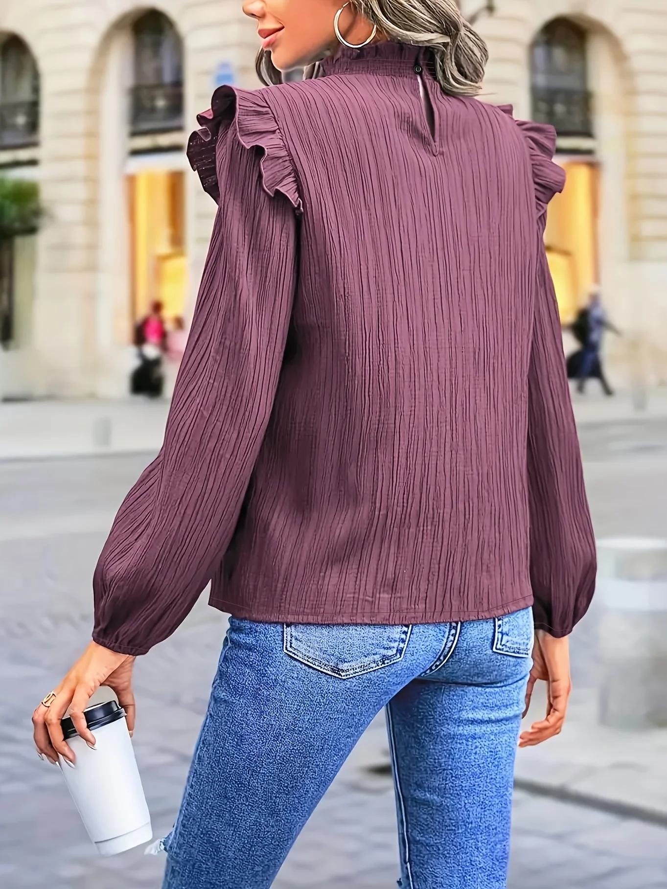 قميص صيفي نسائي باللون العنابي مقاس كبير باللون العنابي