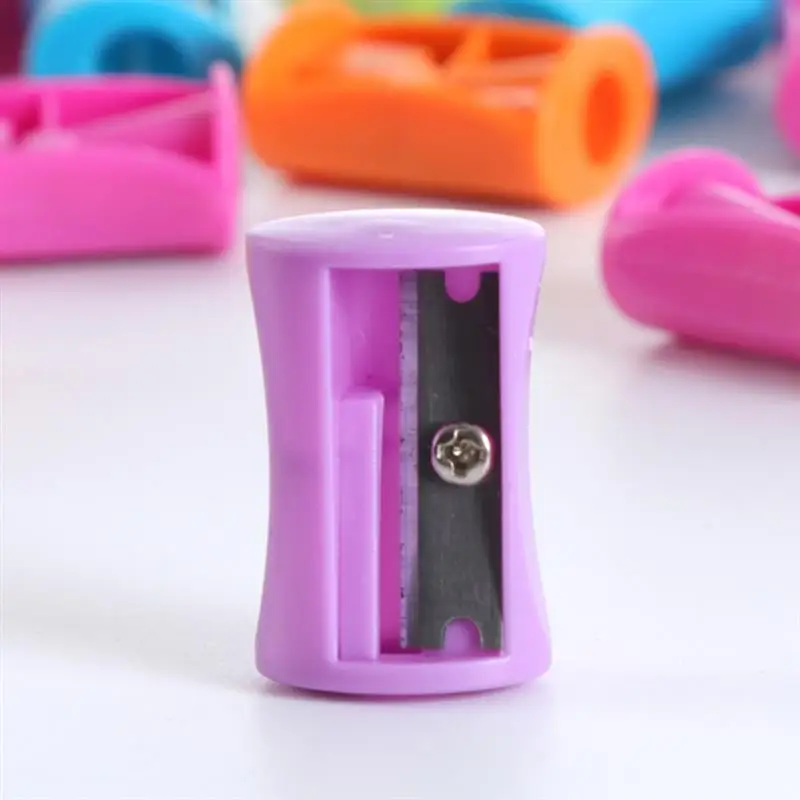 50pc Hand Pencil Sharpener Creative Waist Design Sharpener  OlorfulHandheld Sharpener Students Stationery Supplies Random Color