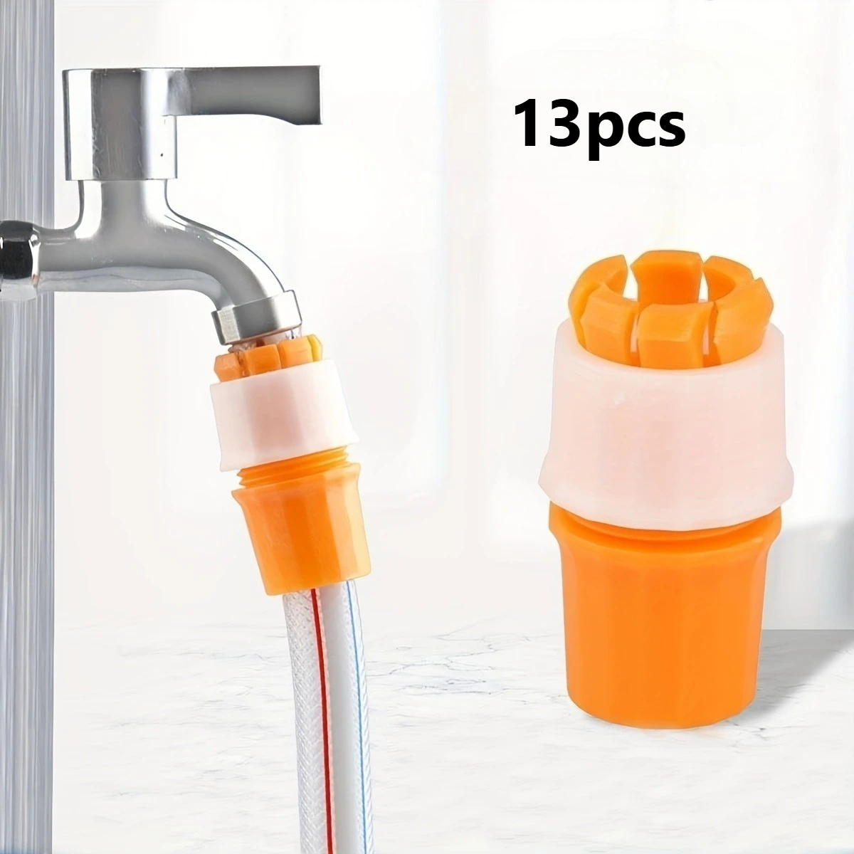 13pcs Water Tap Connector Soft Hose to Hard Hose Plastic Water Pipe Quick Connector