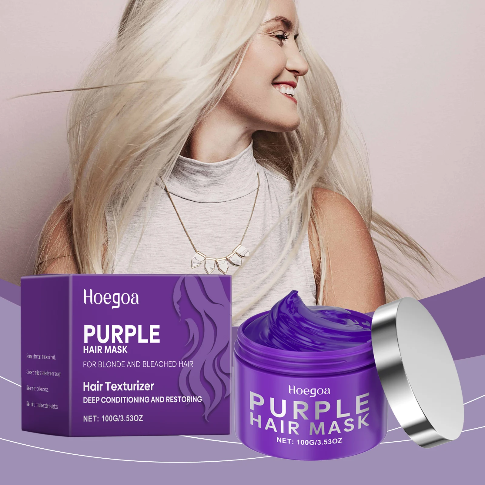 Hoegoa Keratin Hair Mask for Daily Use Moisturizing Nourishing Dry Frizzy Hair Smooth Silky Shiny Hair Care Solution