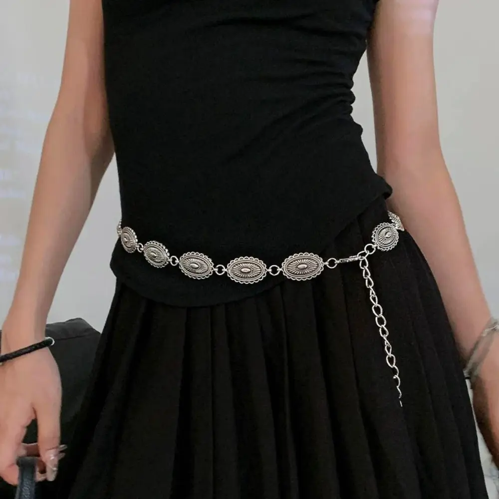 

Элегантное металлическое круглое кольцо, поясная цепочка, серебряная цепочка на живот, богемная цепочка для тела, ювелирный аксессуар, пояс, этническая цепочка на пояс