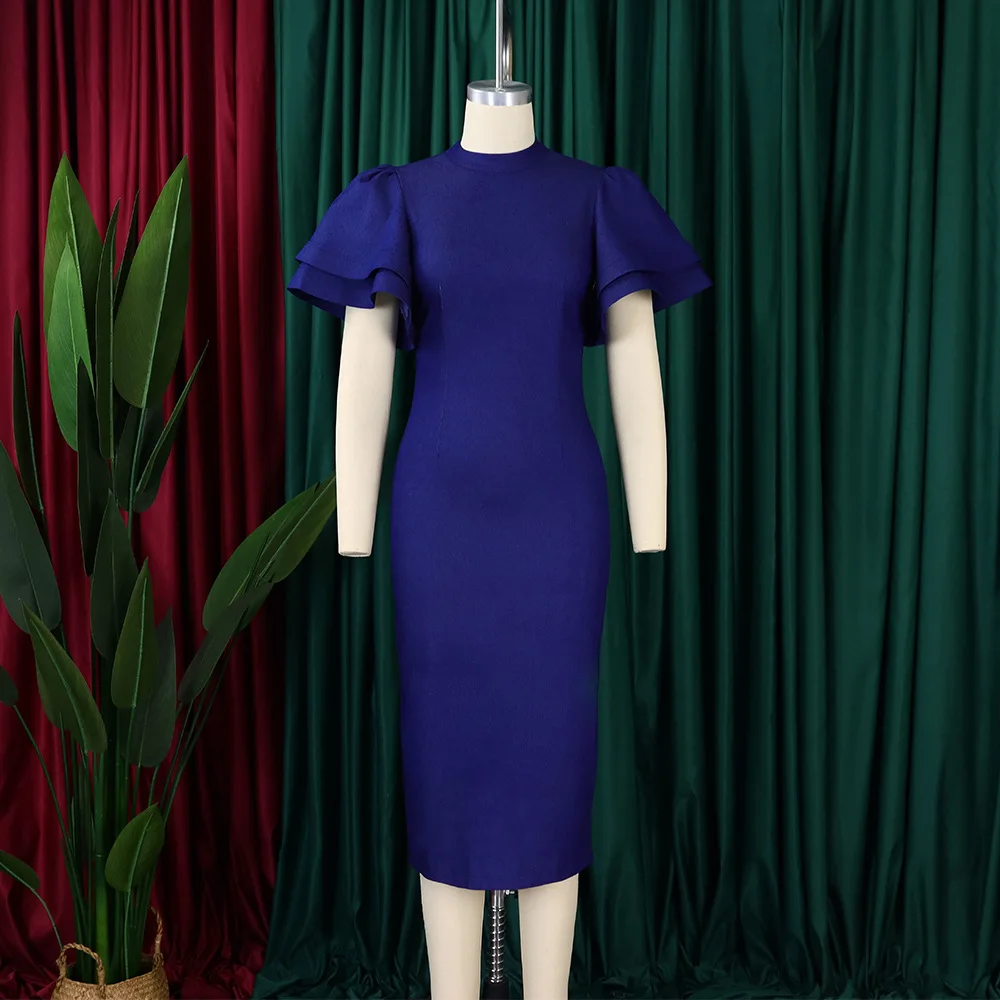 Robe de soirée en jean à manches bouffantes pour femmes, robe midi élégante, jean grill, grande taille, luxe, décontracté, printemps, fête, femme, 2024