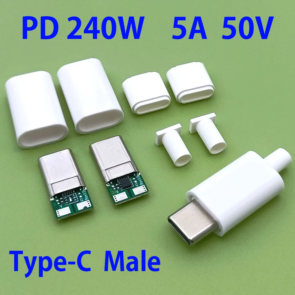

16P Type-C Male Plug PD 240W 5A 50V Fast Charging Connector USB With PCB welding Data line interface DIY data cable accessories