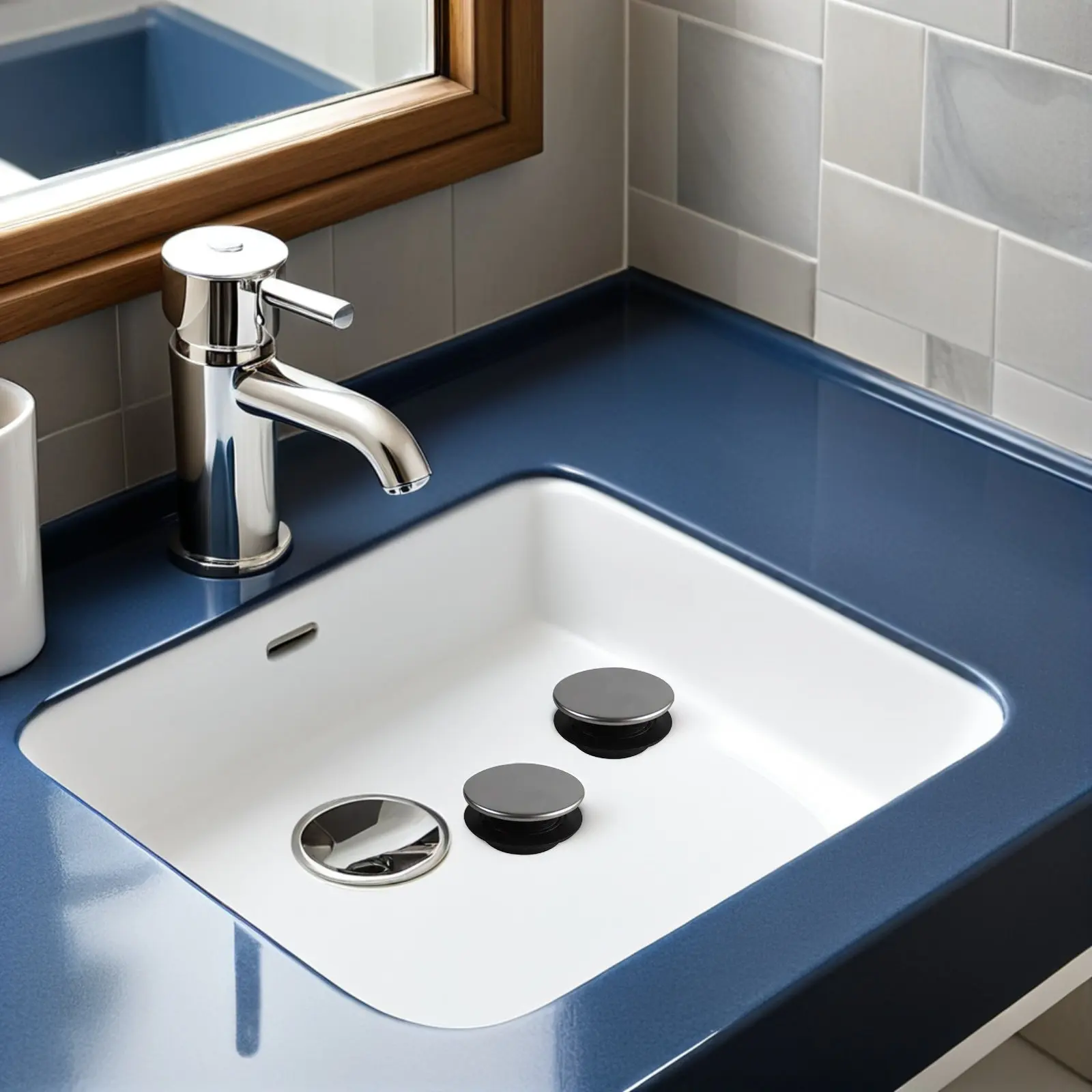 

2Pcs Heavy Duty Stainless Steel Sink Accessory Cover Fits Standard 31-40Mm Holes Ideal Kitchen Sink Basin Hole Protector