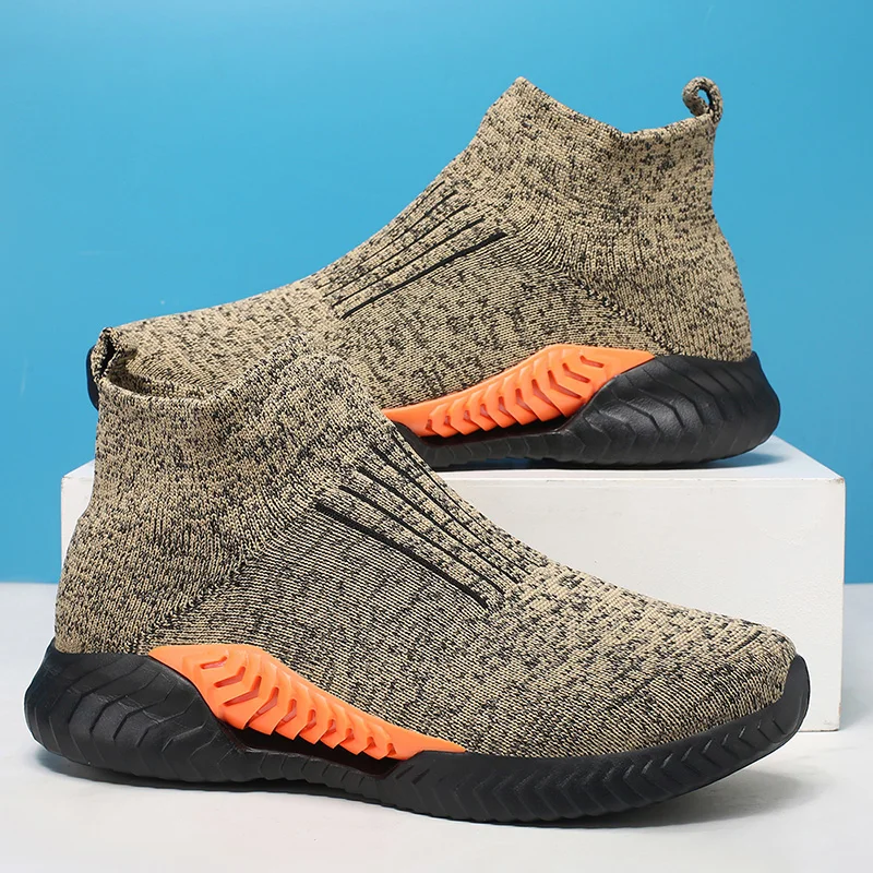 

Mens Walking Shoes 2025 New High Top Breathable Comfortable Slip on Jogging Shoes Outdoor Lightweight Rebound Casual Sneakers