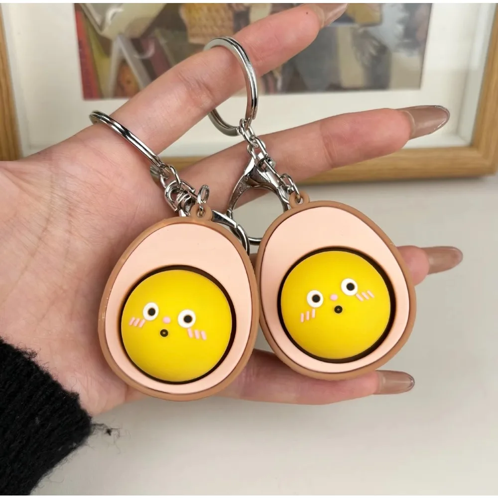Creative Simulated Tea Egg Push Button Fidget Keychain Stress Relief Sensory Toy Bag Charm Cute Novelty Small Gift