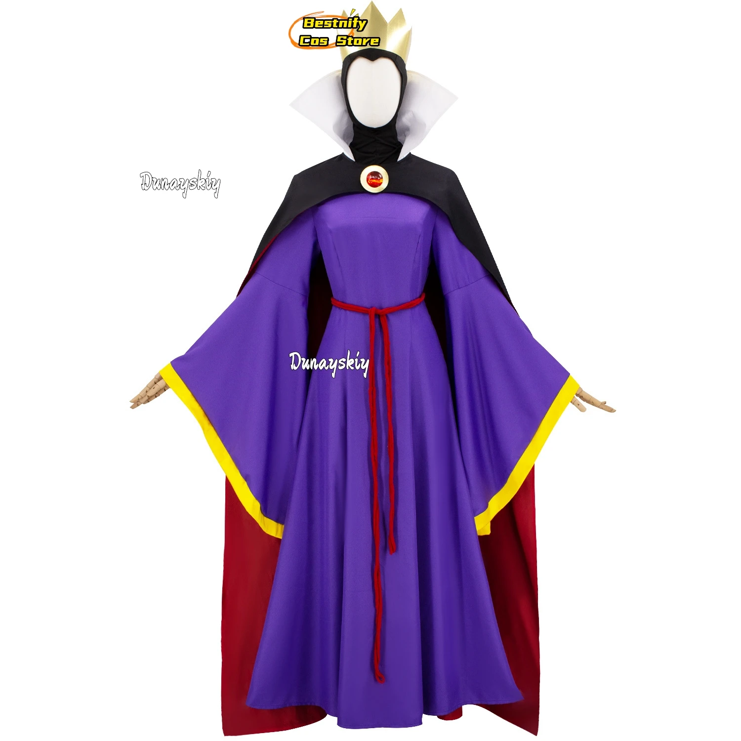 osplay Fairytale Anime Queen Costume Role-playing Stage Costume Villainous Woman Cosplay Costume Crown Cloak Belt accessory Suit