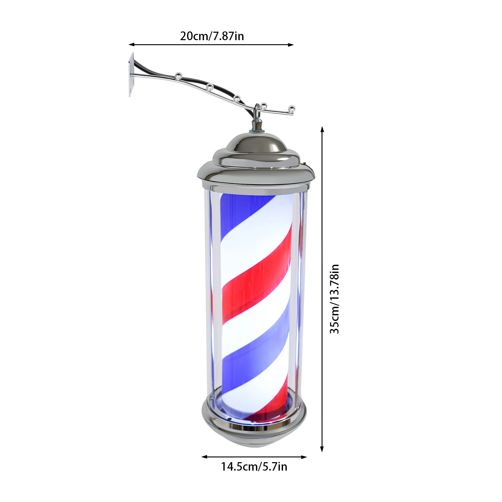 Barber Shop  Led Sign  Hair Salon Pole White Bule Rotating hanging LED Light Led Sign Signboard