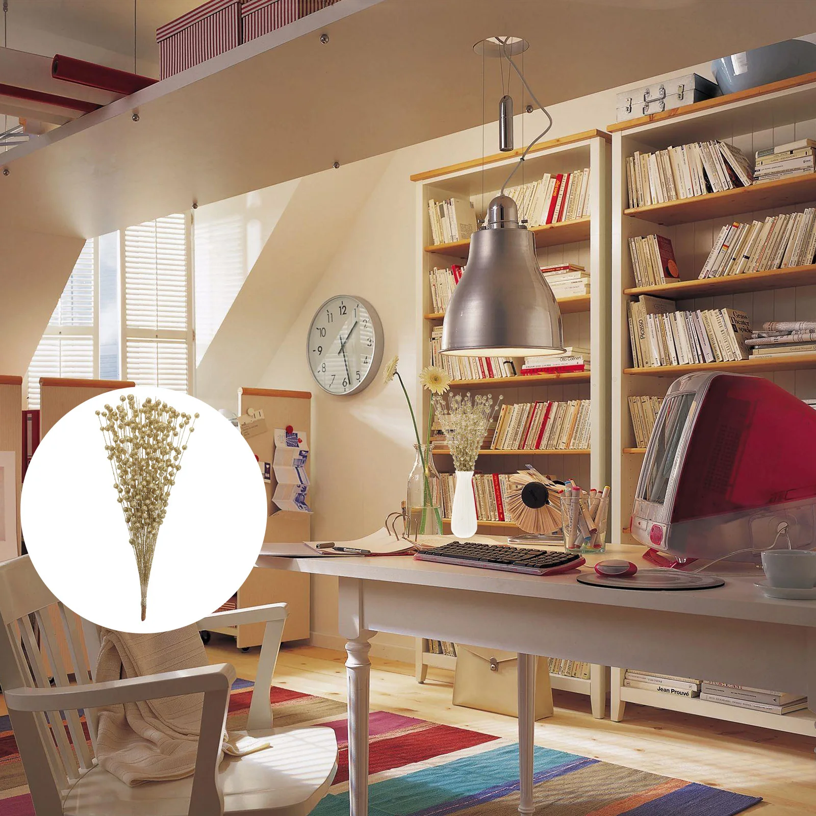 

1 Bunch Artificial Holly Berry Glitter Christmas Picks Foam Plastic Decoration for Wreath Tree Garland Floral Arrangements