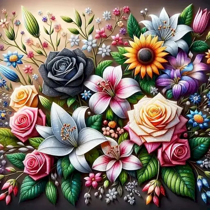 

GATYZTORY 5d Diamond Painting Full New Daisy Flower Cross Stitch Kits Needlework Handicrafts Embroidery Floral Wall Decor