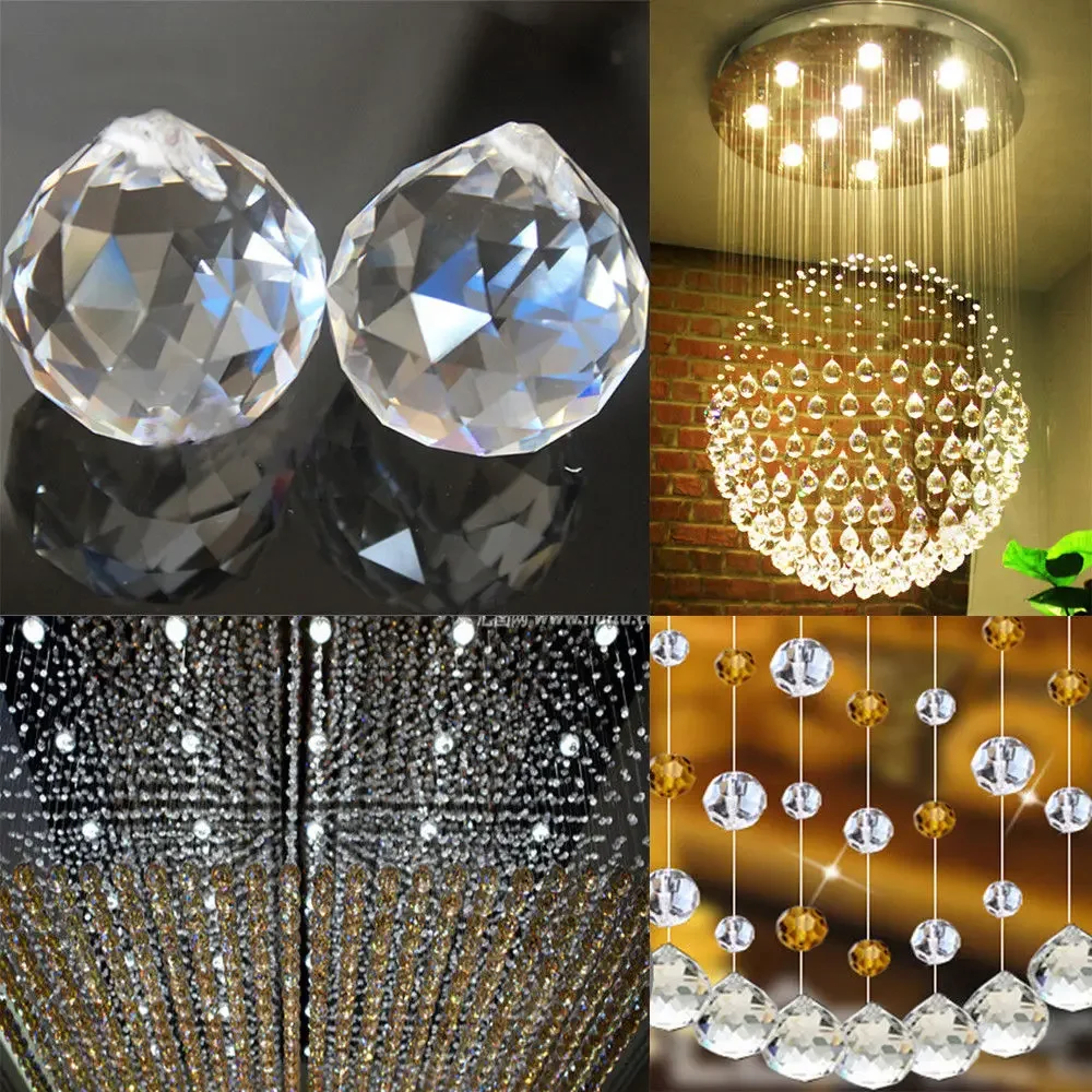 20/30/40mm Crystal Ball Clear Crystal Prisms Chandelier Crystals Pendants Accessories DIY Bead Curtain Hanging Ornament Ball