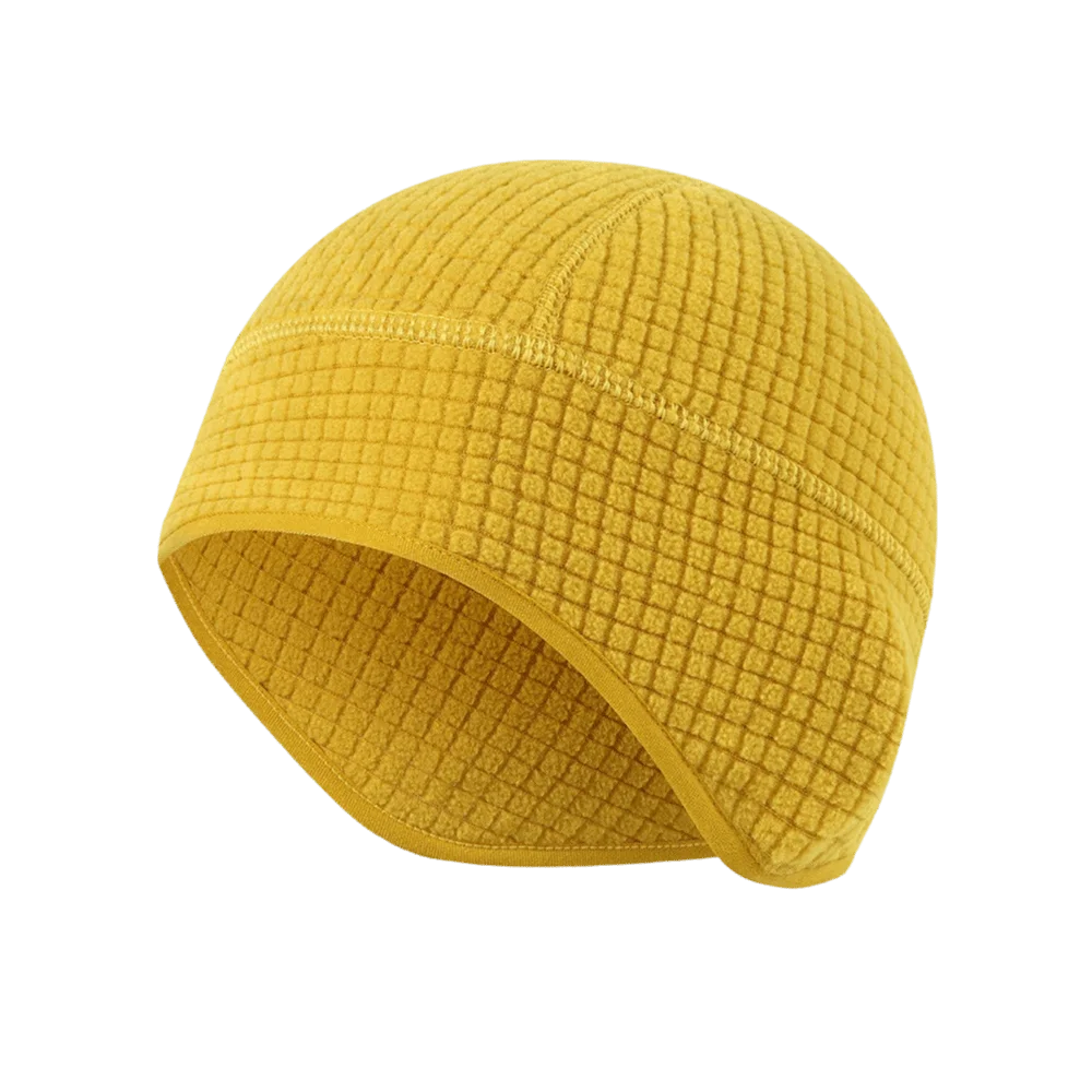 Outdoor Autumn Winter Cycling Earflap Stretchy Ski Helmet Liner Beanie cap Grid Fleece Windproof Thermal Skull Cap