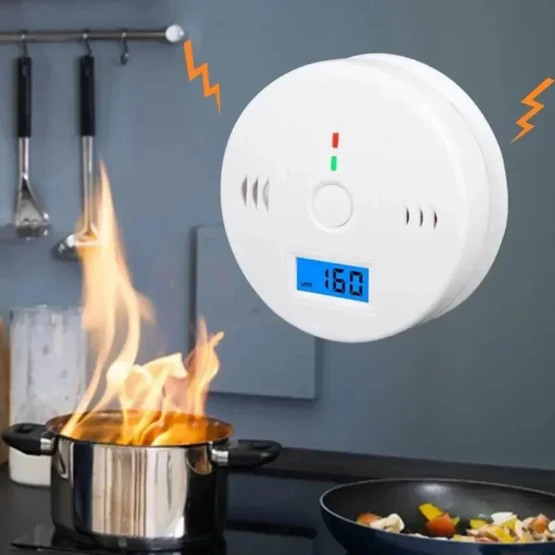 Carbon Monoxide Alarm Smoke Alarm Co Detector LCD Display Alarm Home Wireless Toxic Gas Leak Detector Fire Sound Alarm
