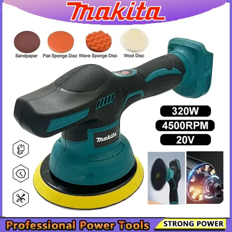 

Makita Cordless Car Polisher Machine 8 Gears Electric Waxing Repairing Wireless Buffing Polisher 18V-20V