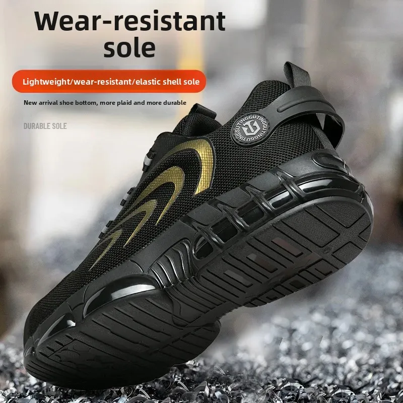 

Summer Men Safety Shoes Soft Bottom Wear-Resistant Anti-Odor Comfortable Breathable Work Shoes Anti-Crush And Piercing